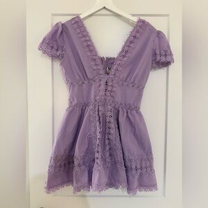 Lavender Lace Trim Dress